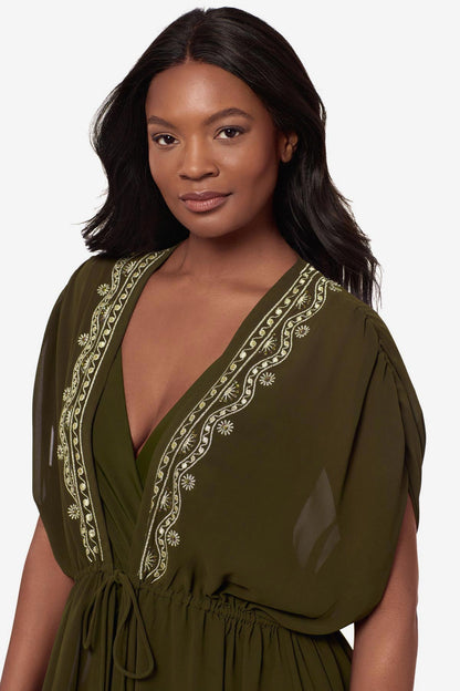 Miraclesuit Nori Beach Etc Beaded Long Kimono Cover Up