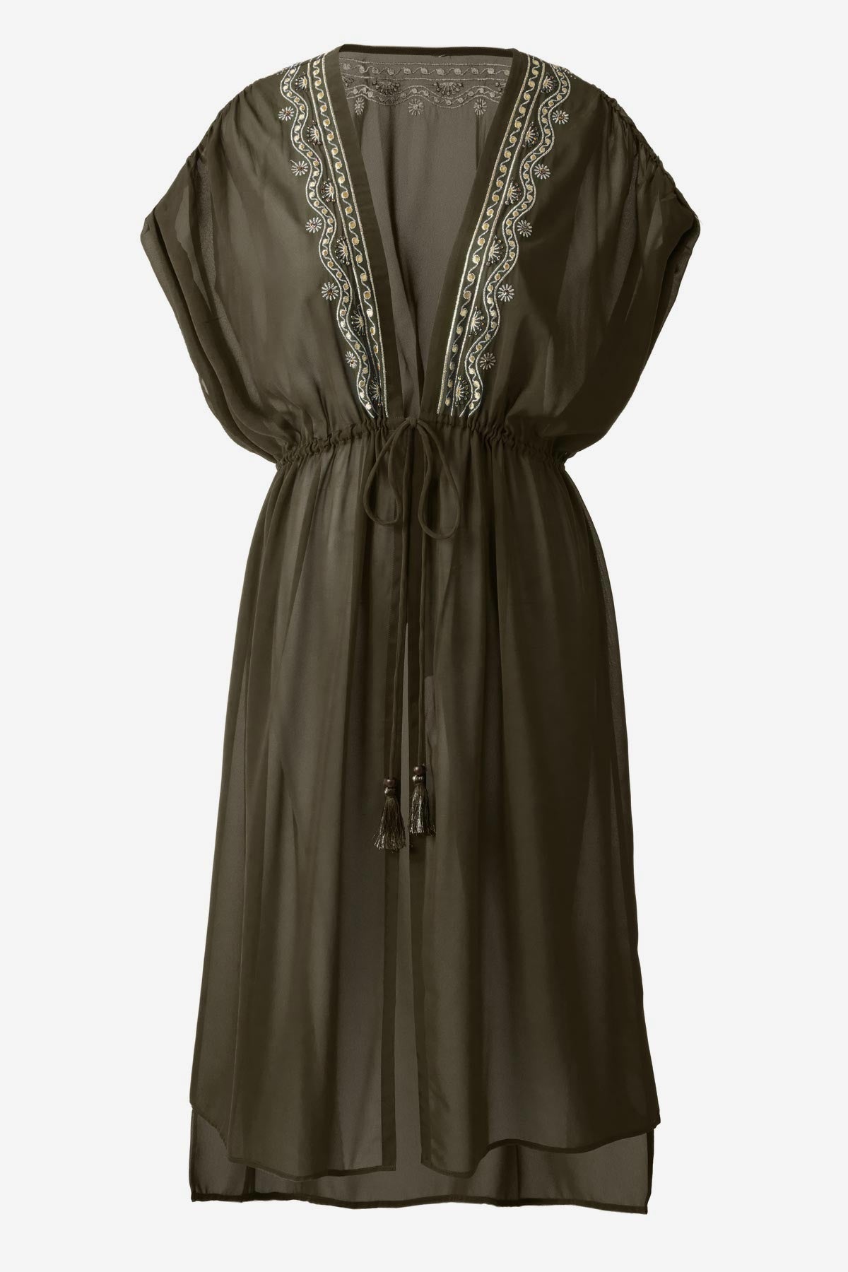 Miraclesuit Nori Beach Etc Beaded Long Kimono Cover Up