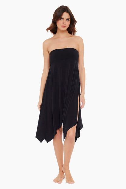 Miraclesuit Black Magicsuit Jersey Handkerchief Convertible Skirt Dress Swim Cover Up