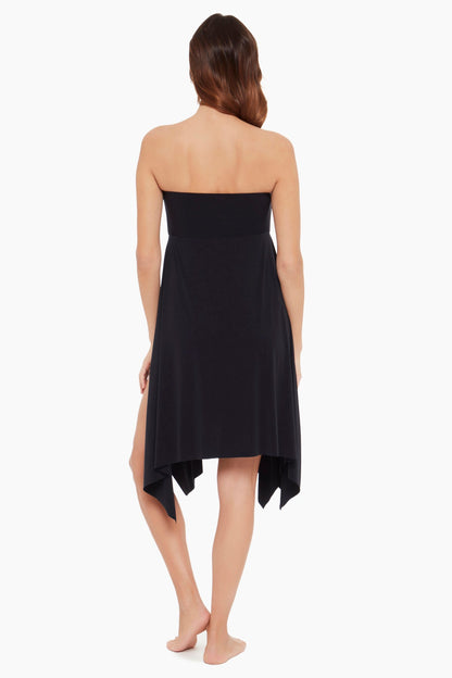Miraclesuit Black Magicsuit Jersey Handkerchief Convertible Skirt Dress Swim Cover Up