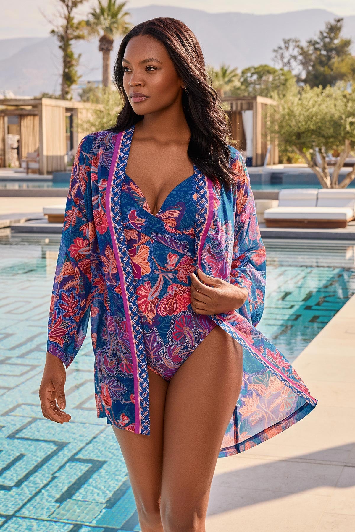 Miraclesuit Multi Kimono Cover Up in Decoupage