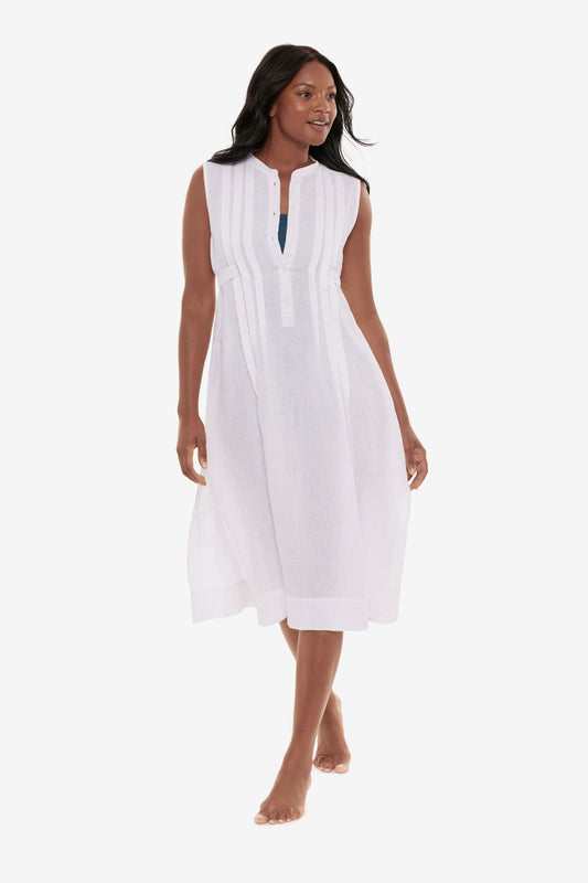 Miraclesuit White Pleated Beach Dress Cover Up