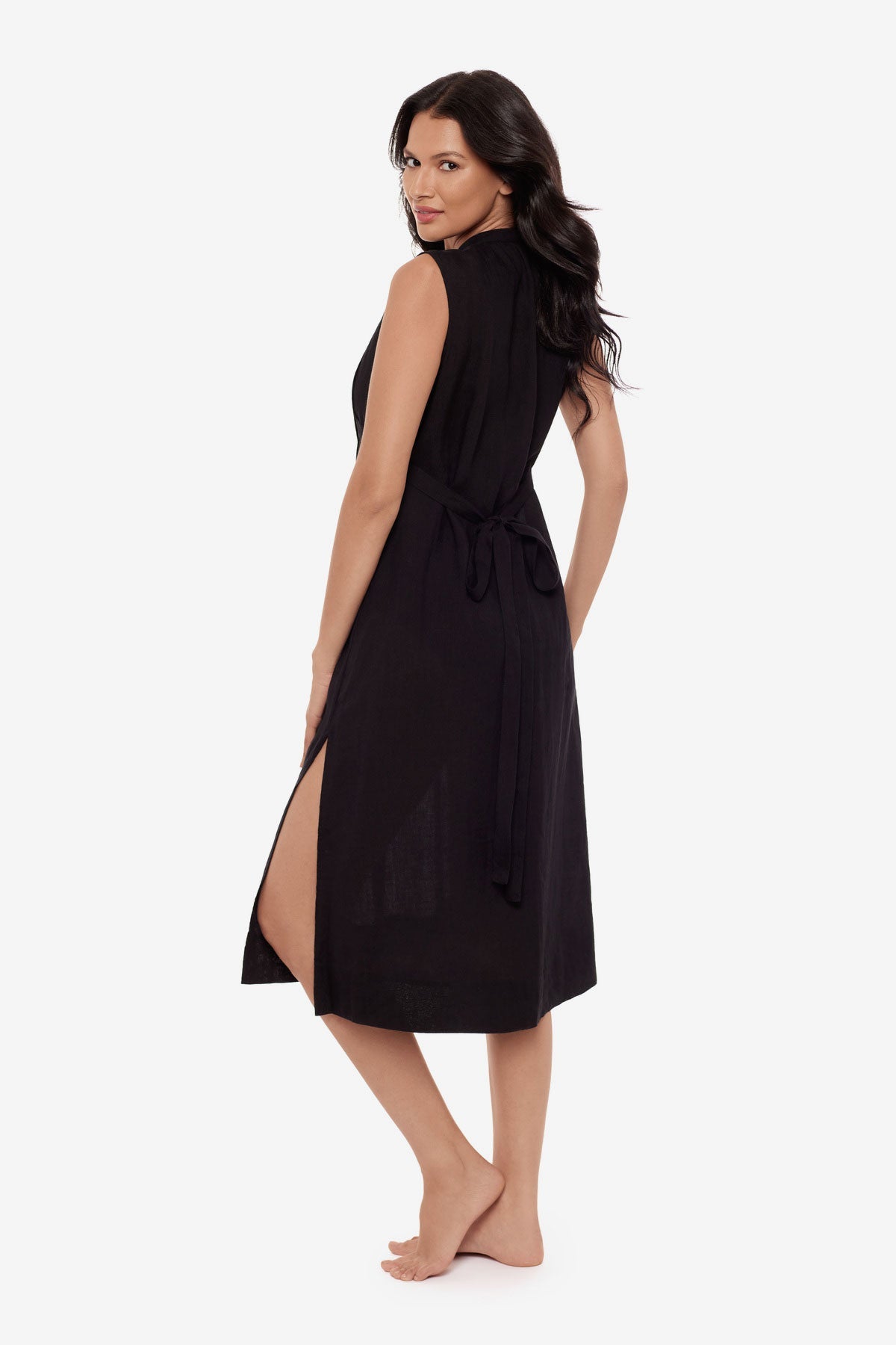 Miraclesuit White Pleated Beach Dress Cover Up