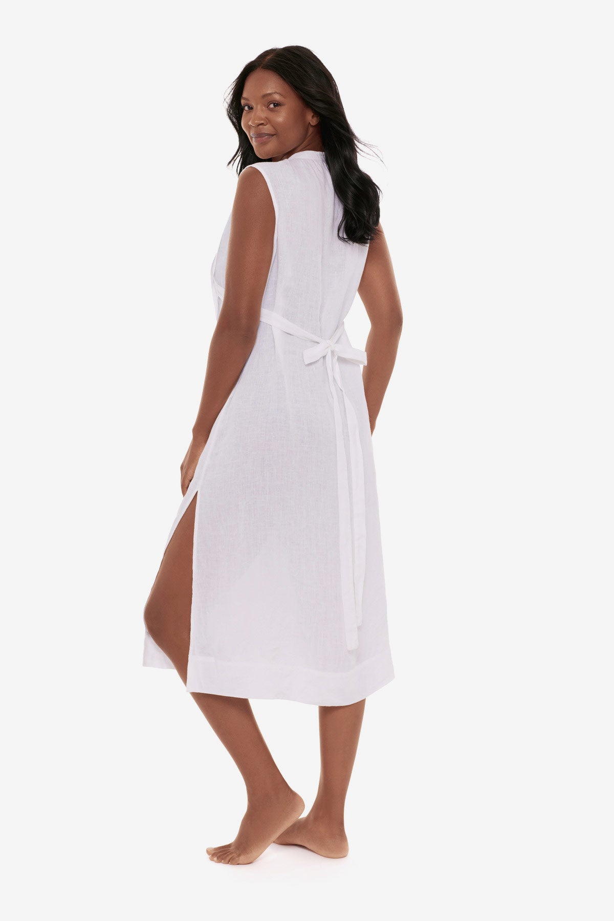 Miraclesuit White Pleated Beach Dress Cover Up