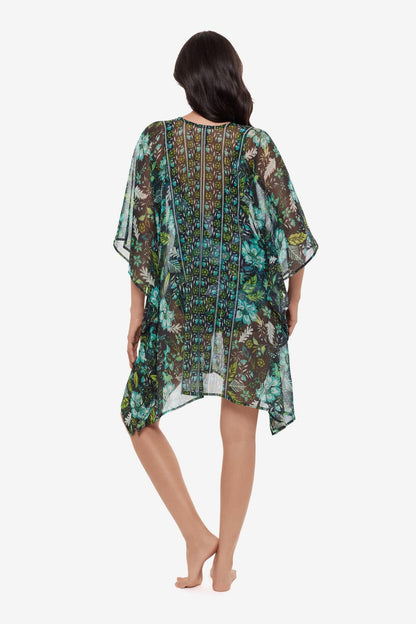 Miraclesuit Black/Multi Caftan Cover Up in Florica