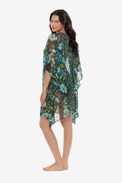 Miraclesuit Black/Multi Caftan Cover Up in Florica