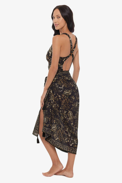 Miraclesuit Black/Multi Magicsuit Balinese Pareo Swim Cover Up