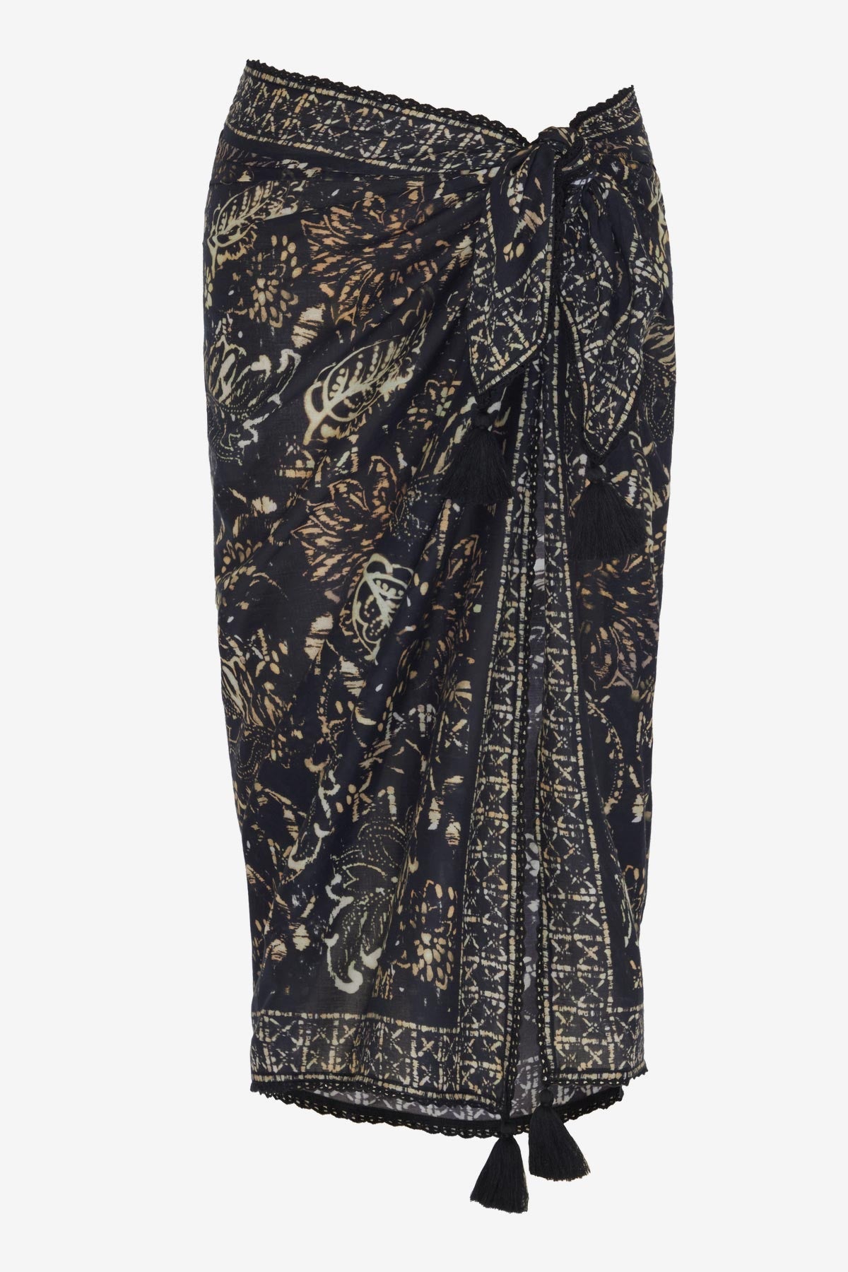 Miraclesuit Black/Multi Magicsuit Balinese Pareo Swim Cover Up