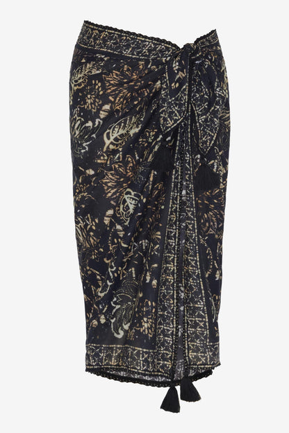 Miraclesuit Black/Multi Magicsuit Balinese Pareo Swim Cover Up