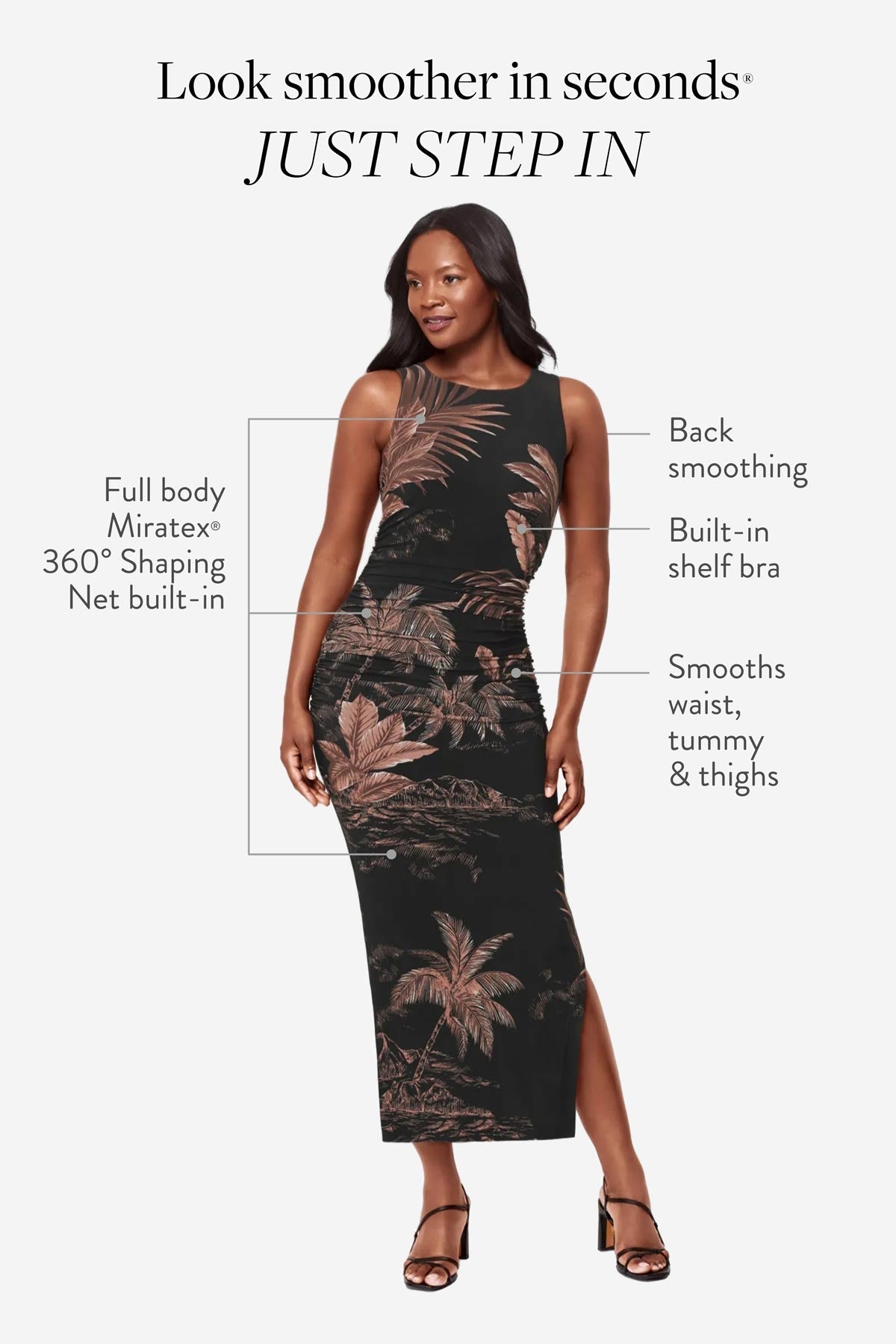 Miraclesuit Coco Palm Body by Roxi Shaping Dress in Coco Palm