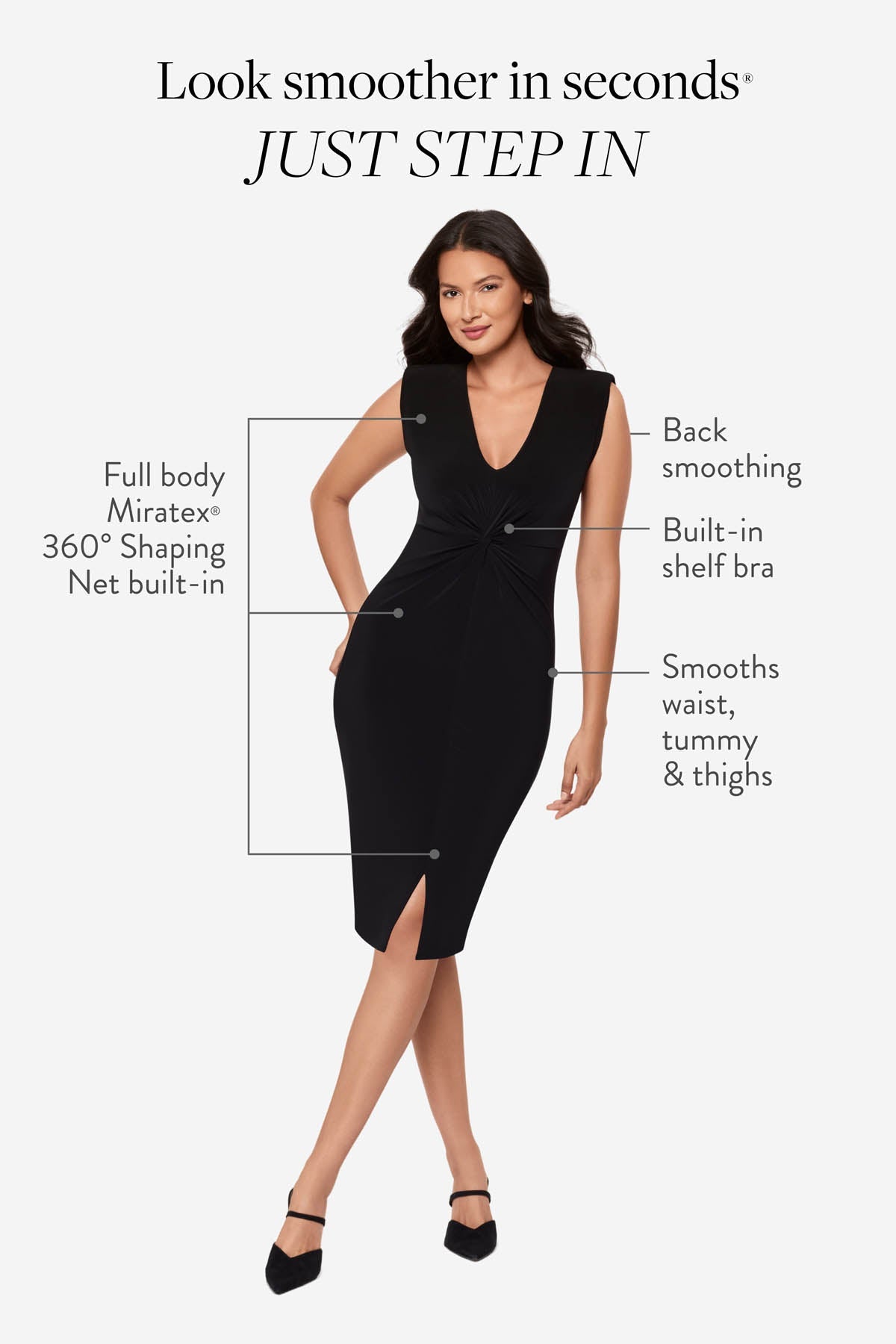 Miraclesuit Black Body by Jodi Shaping Dress in Black