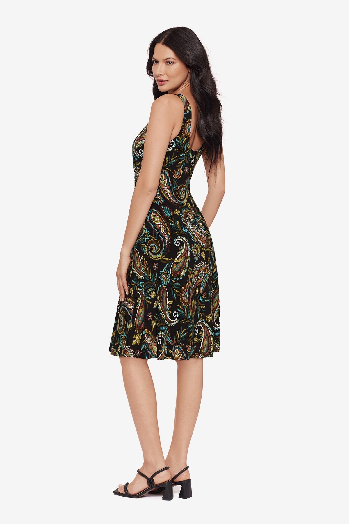 Miraclesuit Black/Multi Body by Remi Fit & Flair Shaping Dress in Gypsi