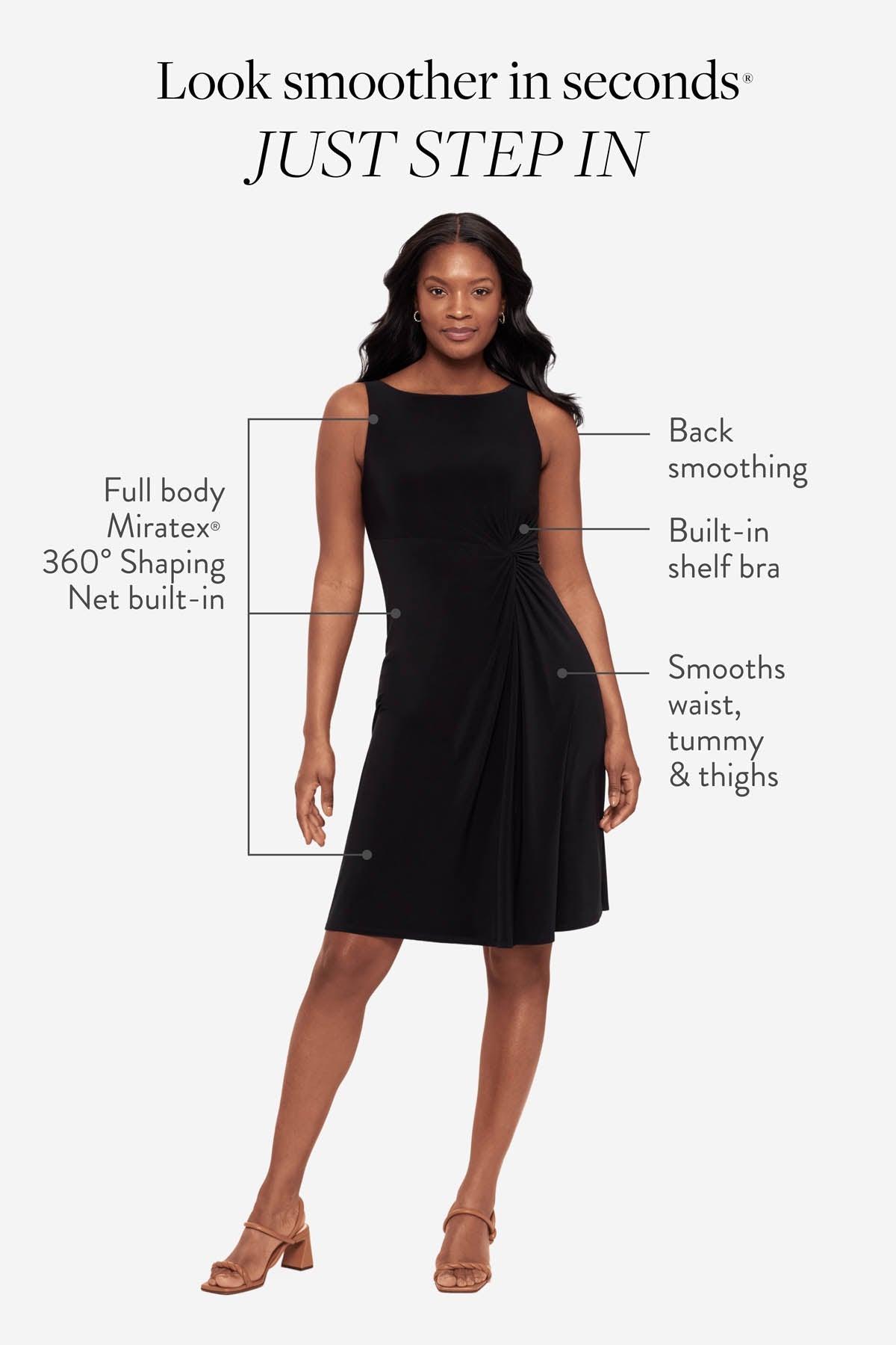 Miraclesuit Black Body by Remi Fit & Flair Shaping Dress in Black