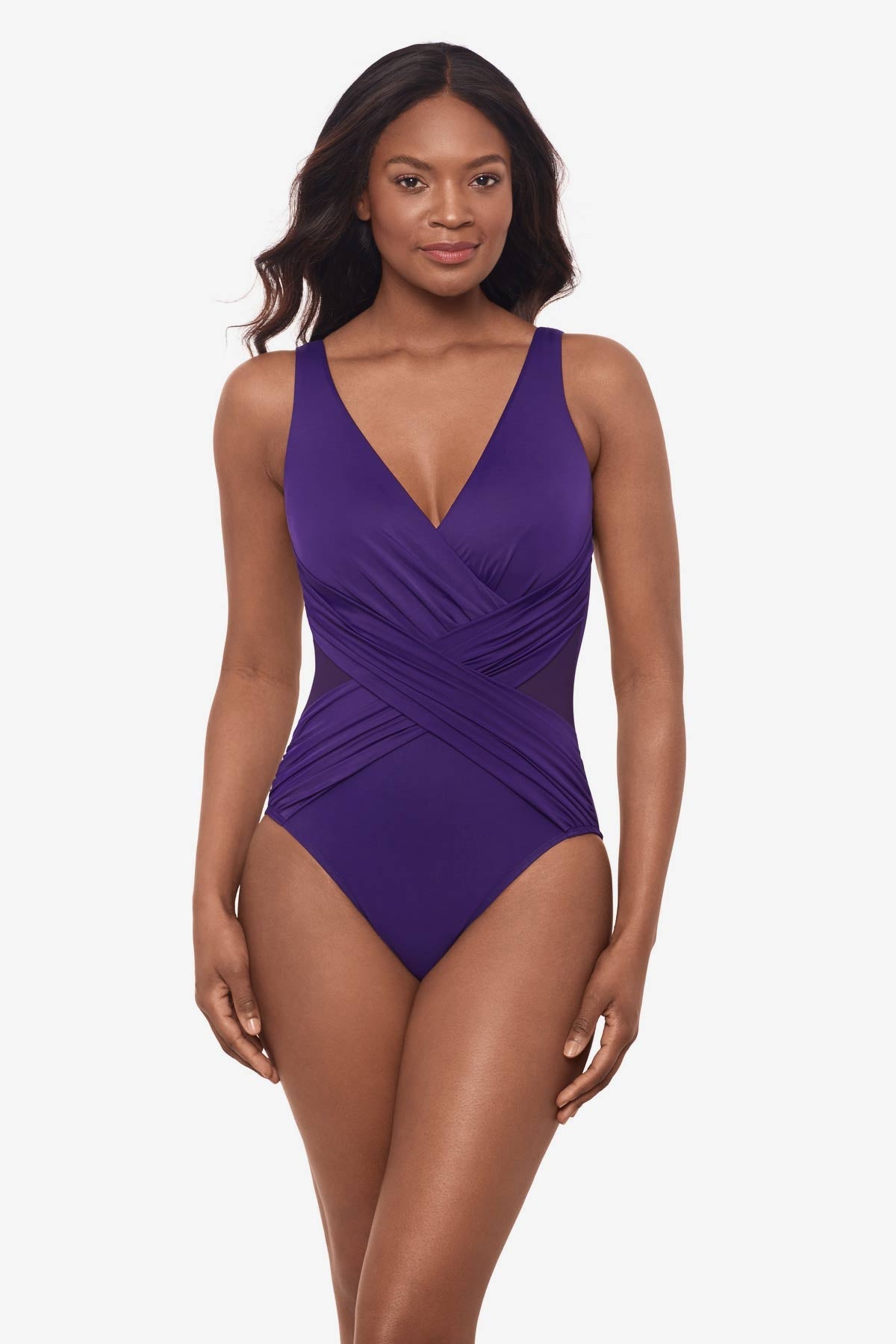 Miraclesuit Mulberry Illusionists Crossover One Piece Swimsuit