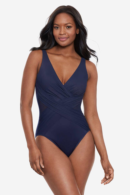 Miraclesuit Mulberry Illusionists Crossover One Piece Swimsuit