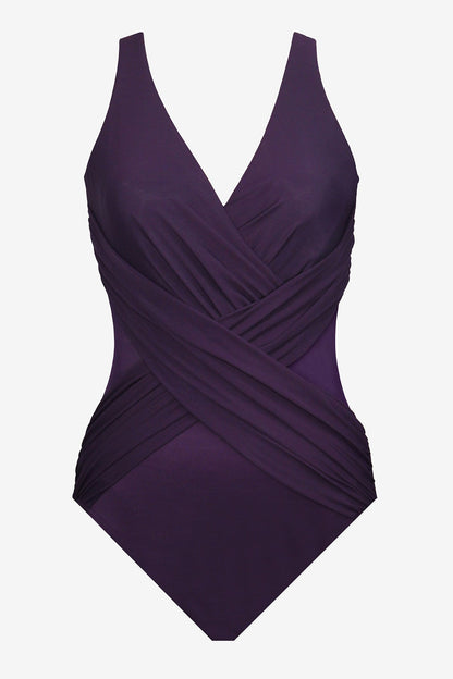 Miraclesuit Mulberry Illusionists Crossover One Piece Swimsuit