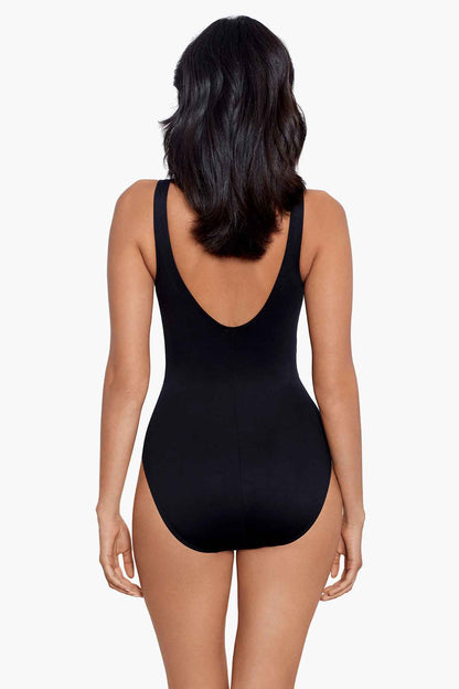 Miraclesuit Black/White Spectra Somerpointe One Piece Swimsuit