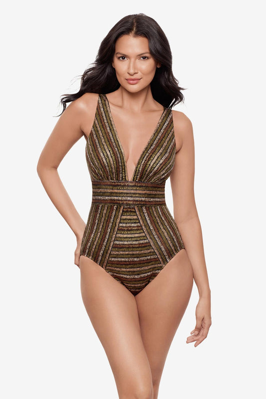 Miraclesuit Black/Multi Odyssey One Piece in Sparkle Sands