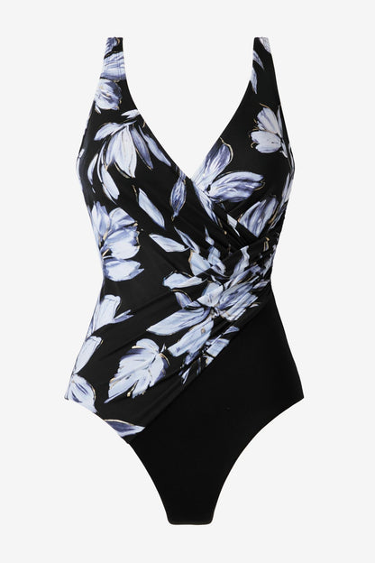 Miraclesuit Black/White Oceanus One Piece in Fiore Di Luna