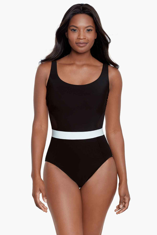 Miraclesuit Black/White Spectra Somerland One Piece Swimsuit