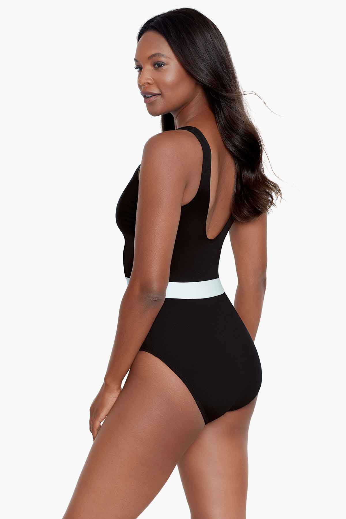Miraclesuit Black/White Spectra Somerland One Piece Swimsuit