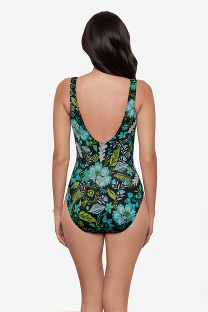 Miraclesuit Black/Multi Crossover One Piece in Florica