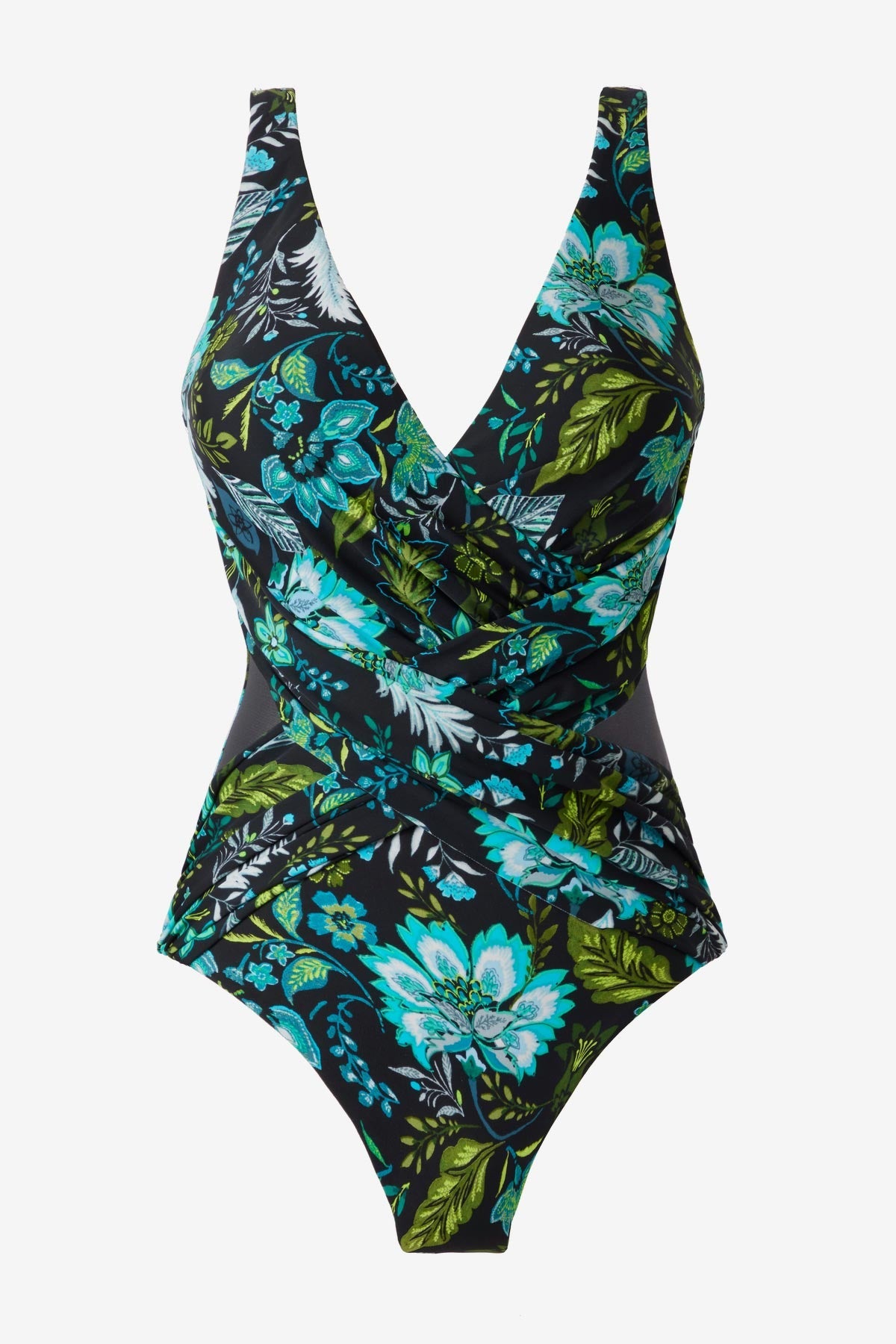 Miraclesuit Black/Multi Crossover One Piece in Florica