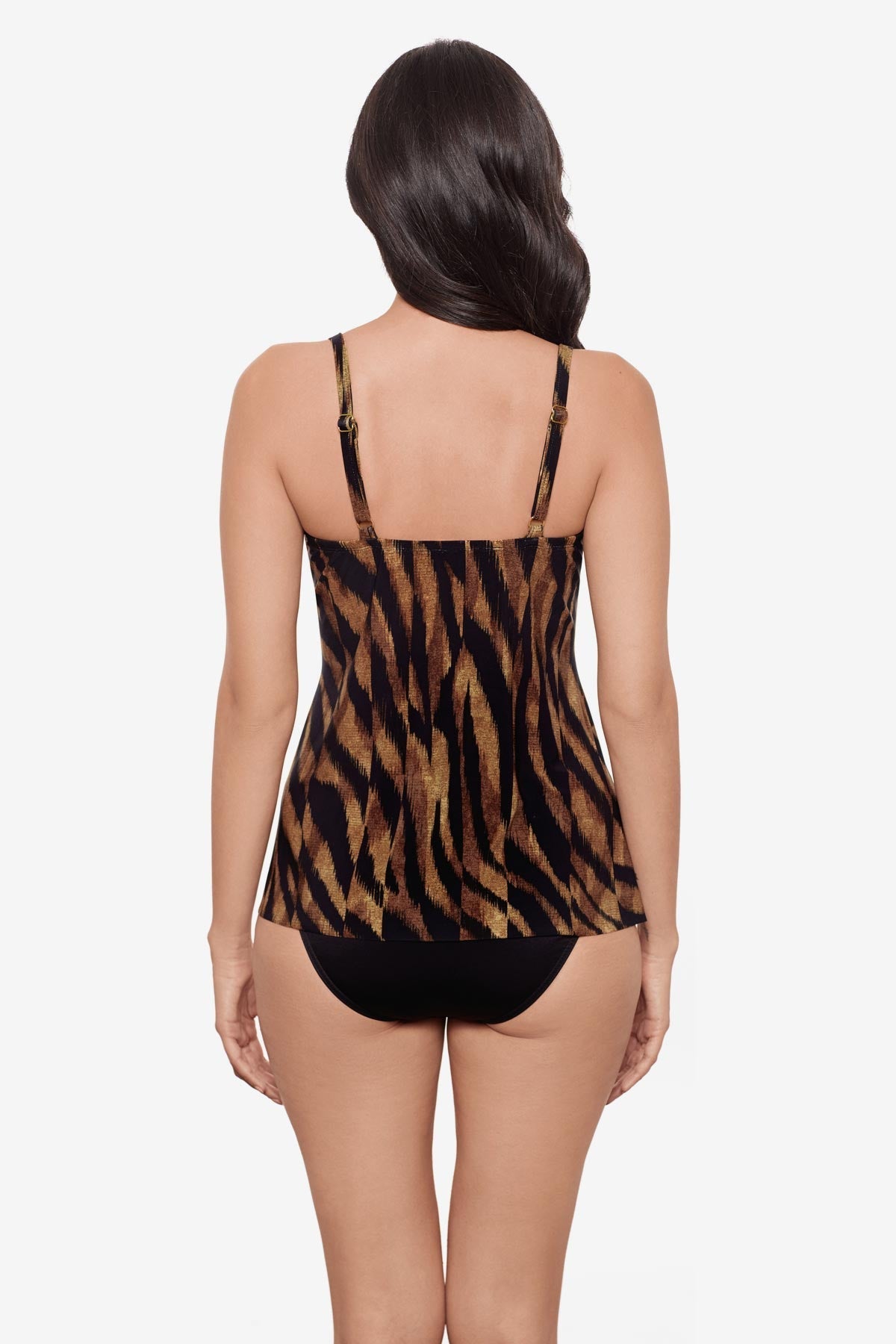 Miraclesuit Black/Brown Marina Tankini Top in Raya De Safari