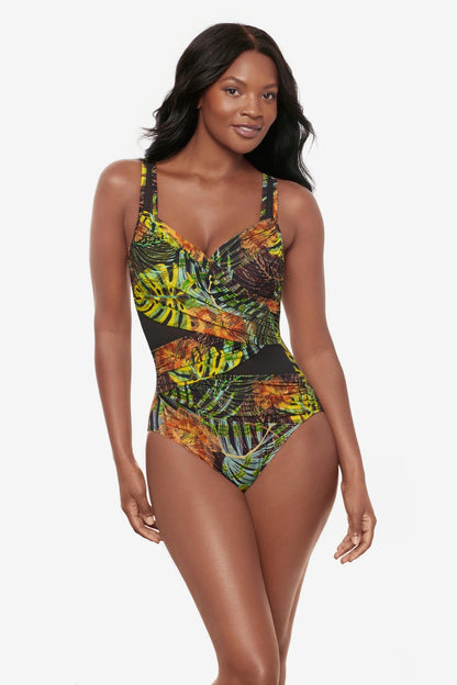 Miraclesuit Black/Multi Madero One Piece in Sunset Islet