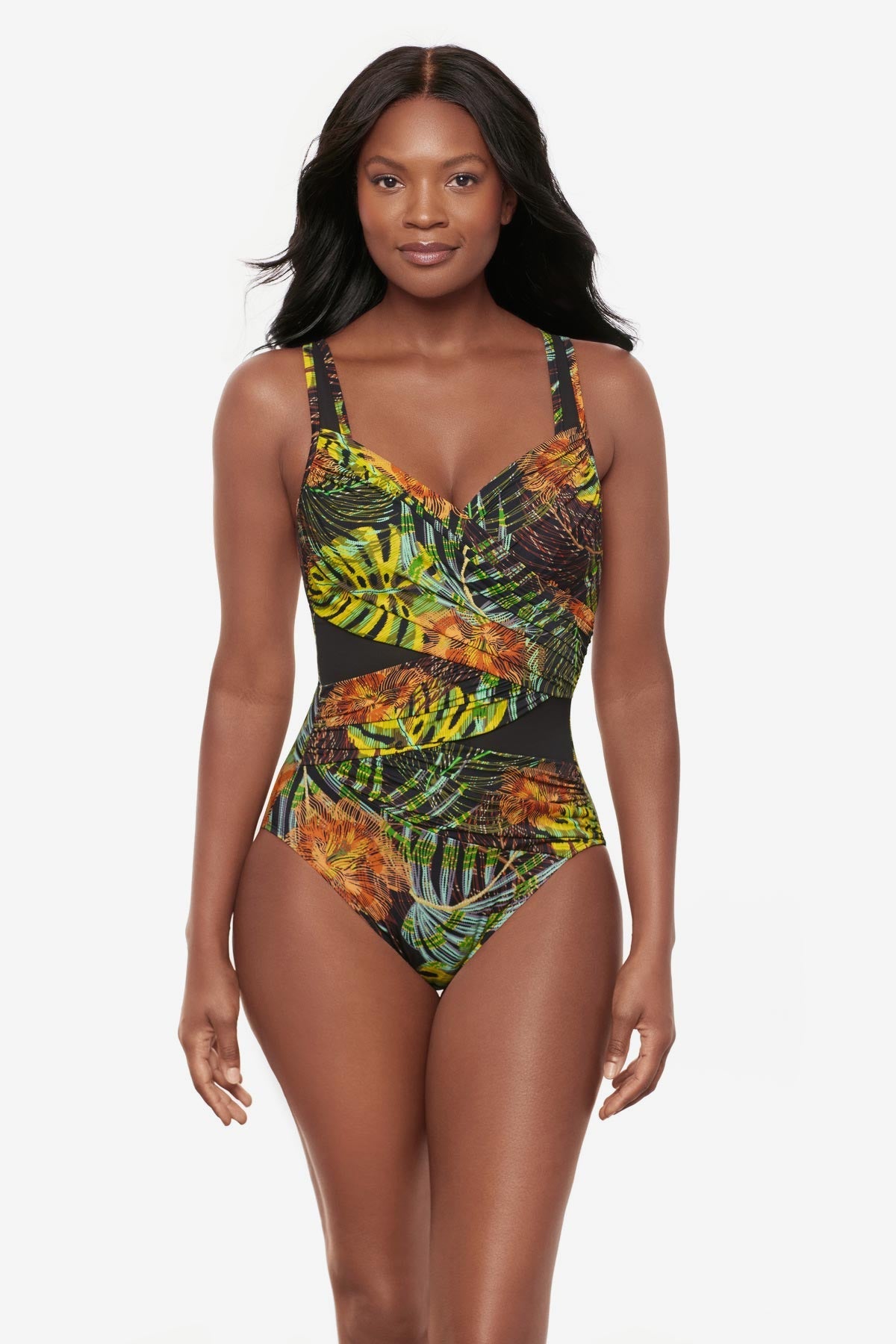 Miraclesuit Black/Multi Madero One Piece in Sunset Islet
