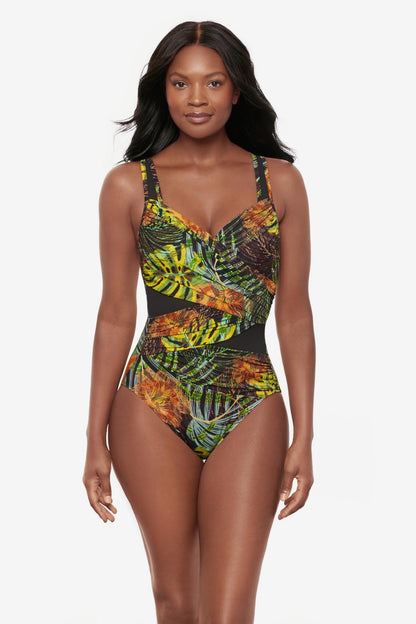 Miraclesuit Black/Multi Madero One Piece in Sunset Islet