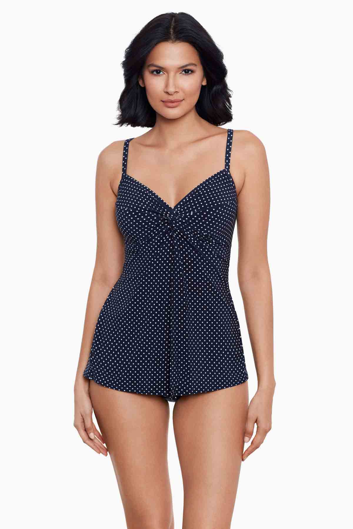 Miraclesuit Midnight Pin Point Love Knot Tankini