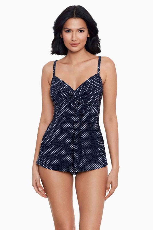 Miraclesuit Midnight Pin Point Love Knot Tankini