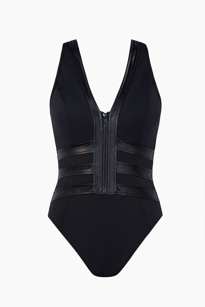 Miraclesuit Black Magicsuit Moto Chic Sean One Piece Swimsuit