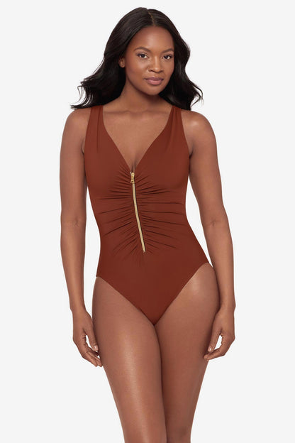 Miraclesuit Copper Zipt One Piece