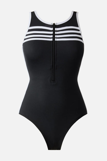 Miraclesuit Black/White Speed One Piece in Liquid Sculpt