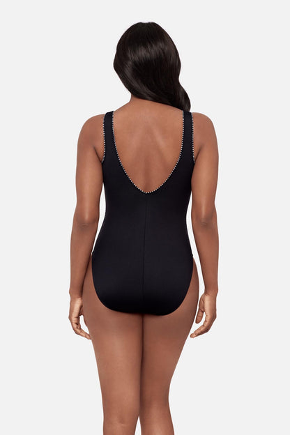 Miraclesuit Black/White Reflex One Piece in Liquid Sculpt
