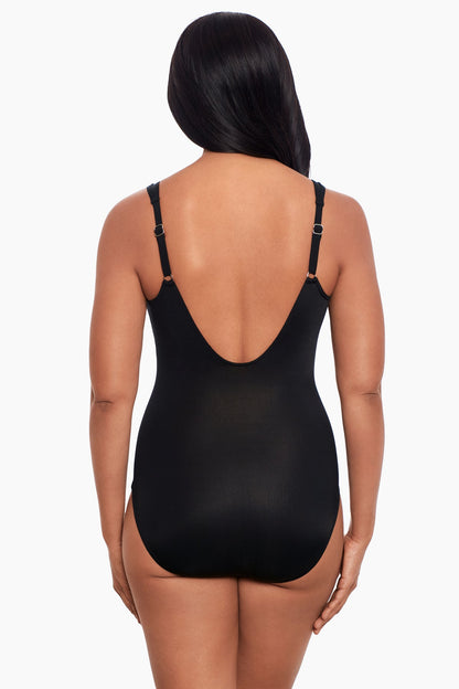 Miraclesuit Black/White Sub Rosa Sanibel One Piece Swimsuit