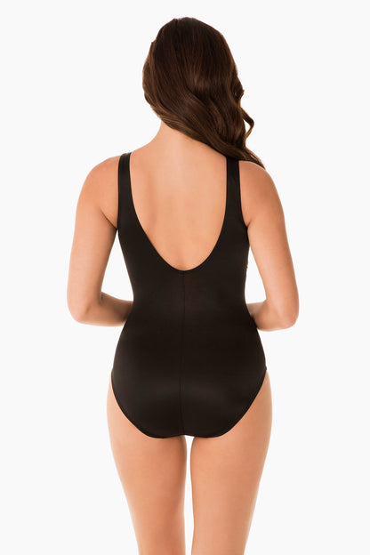 Miraclesuit Black Rock Solid Arden One Piece Swimsuit