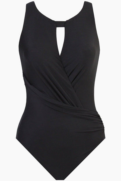 Miraclesuit Black Rock Solid Arden One Piece Swimsuit