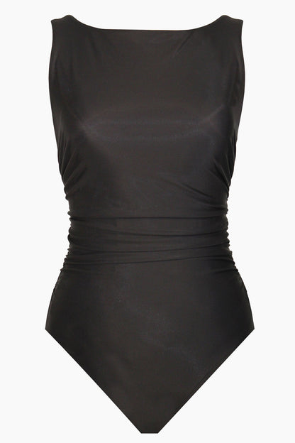 Miraclesuit Black Solid Regatta One Piece Swimsuit DDD-Cup