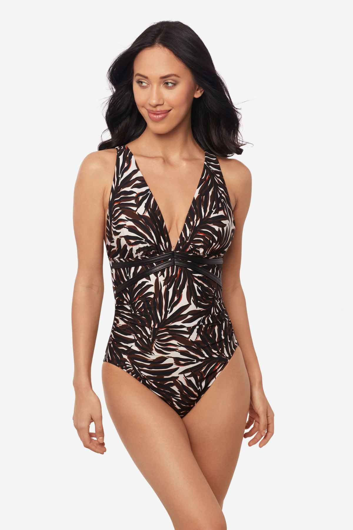 Miraclesuit Brown/Multi Magicsuit Ventana Evangeline One Piece Swimsuit