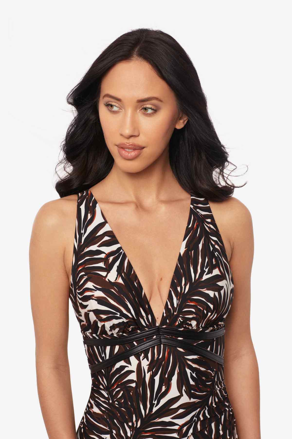 Miraclesuit Brown/Multi Magicsuit Ventana Evangeline One Piece Swimsuit
