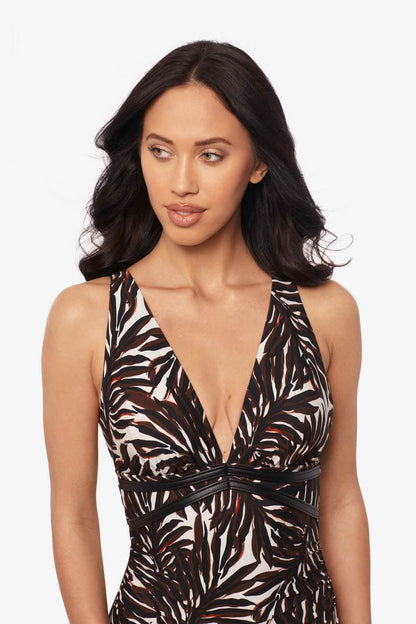 Miraclesuit Brown/Multi Magicsuit Ventana Evangeline One Piece Swimsuit