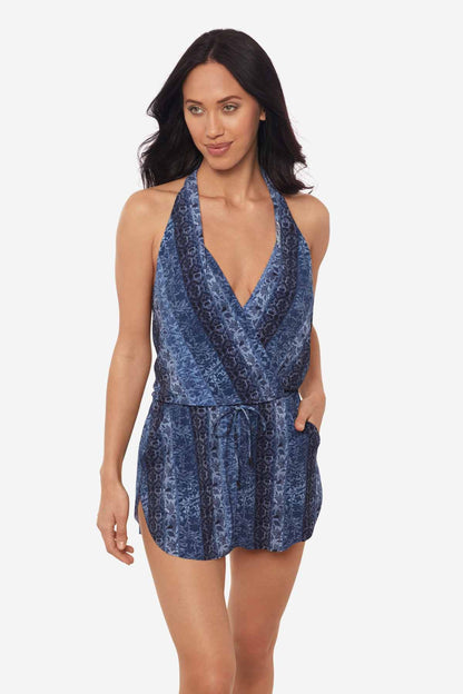 Miraclesuit Blue/Multi Magicsuit Via Roma Ellie One Piece Swimdress