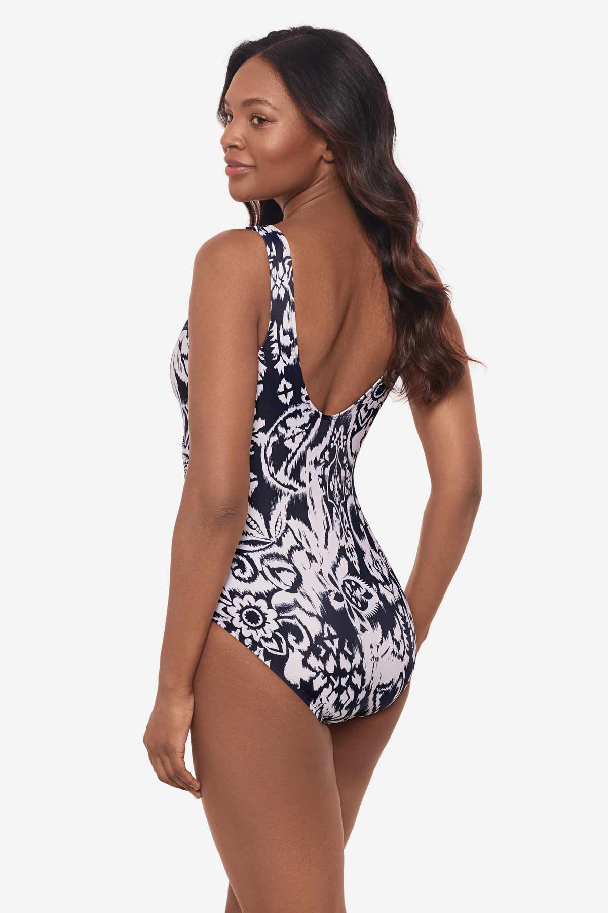 Miraclesuit Midnight/White Talavera Escape One Piece Swimsuit
