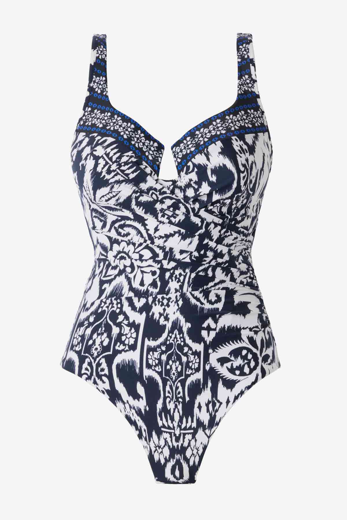 Miraclesuit Midnight/White Talavera Escape One Piece Swimsuit