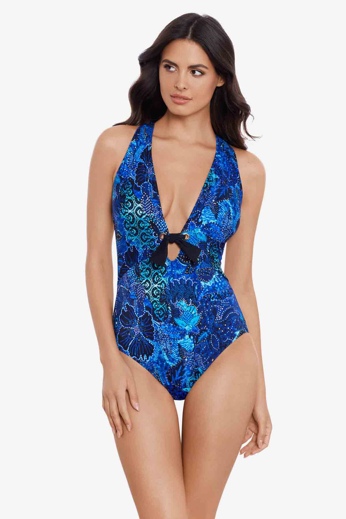 Miraclesuit Blue/Multi Magicsuit Jewels In The Nile Halle One Piece Swimsuit