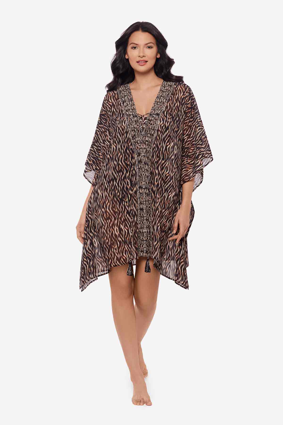 Miraclesuit Black/Multi Topkapi Caftan Swim Cover Up