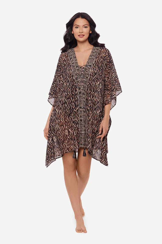 Miraclesuit Black/Multi Topkapi Caftan Swim Cover Up